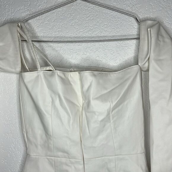 NWT CEREN OCAK Revolve Cut Out Dress in White Small Faux Leather - Picture 7 of 15